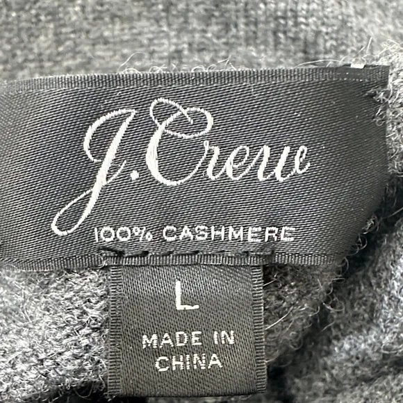 J Crew 100% Cashmere Turtleneck Sweater sz L Dark Grey - Picture 12 of 12